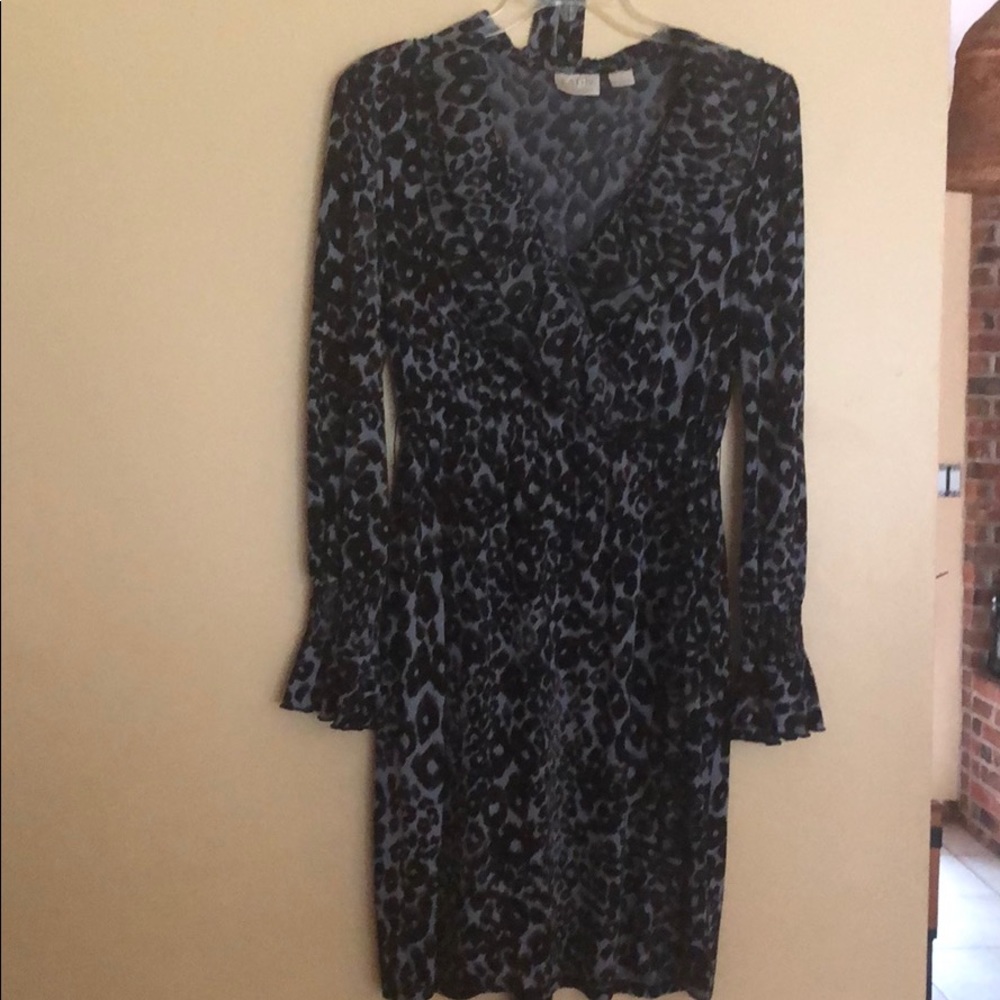 Leopard print midi dress